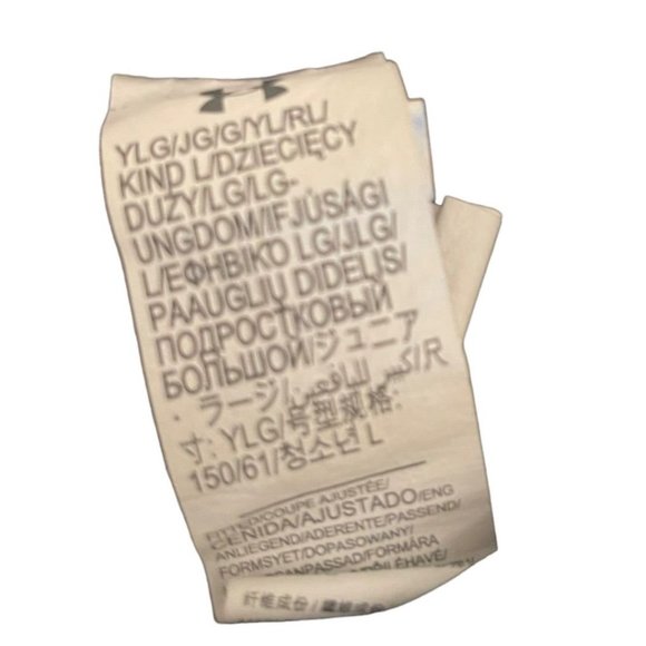 Large Under Armour Youth Girl's Capri Athletic Pants Fitted Heat Gear Black Meta - Picture 8 of 12